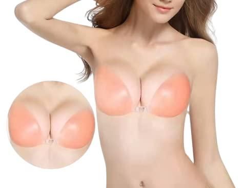 Women's & Girls Padded Wire Free Regular Reusable Strapless Wire Free Stick-On Bra Silicone Push Up Free-Bra