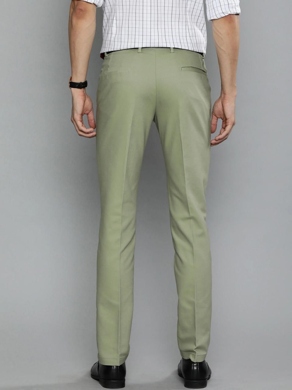 Stretchable Lycra Solid Slim Fit Mens Formal Trouser